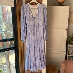 Oliphant Blue Printed Maxi Dress